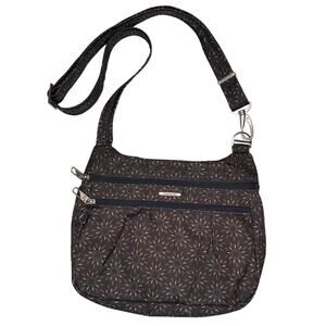 Travelon Anti Theft Crossbody Purse Shoulder Bag Brown Floral Sunburst Travel